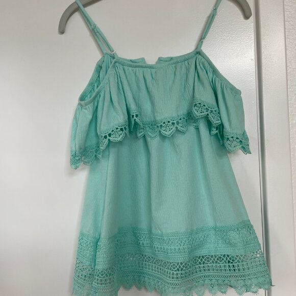 No Boundaries Crochet Trim, Cold Should Top in Mint Green, Size Large, BNG4-ANWX - Picture 2 of 7